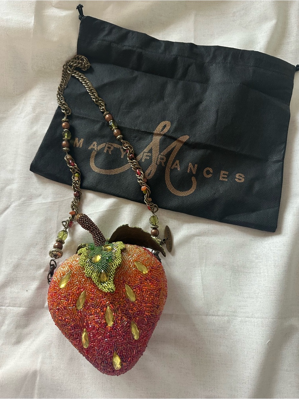 Mary Frances Strawberry Tart Beaded Handbag